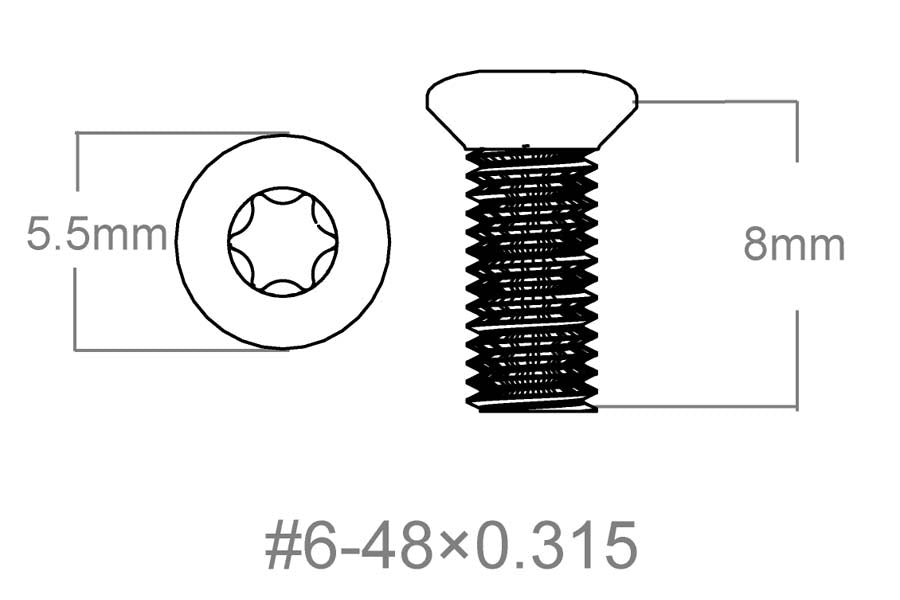 Juego de tornillos 3 piezas | 6-48x0.315" [T10] 