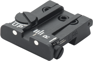 Tanfoglio Limited, EAA Witness, IWI Jericho, Springfield P9 mira trasera totalmente ajustable [cola de milano antigua 9.5 mm] | con puntos blancos 